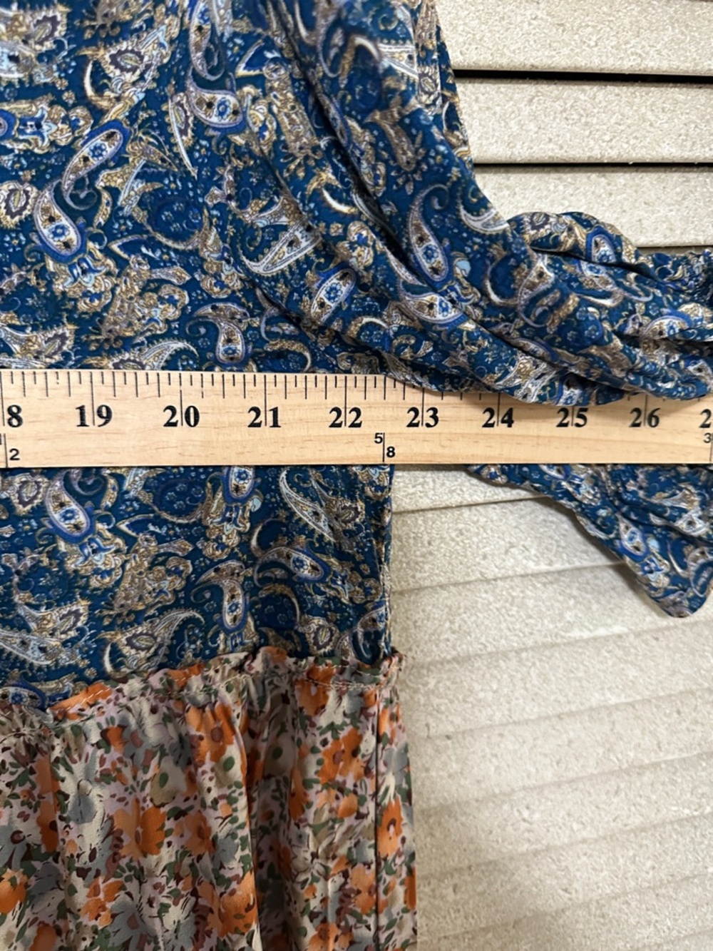 NATURAL LIFE Blue and Rust Floral Tiered Maxi Dress - Picture 8 of 8
